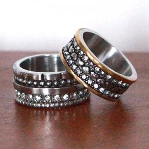 [이어넥핸즈] 레이어드패턴 볼드링 써지컬스틸 반지