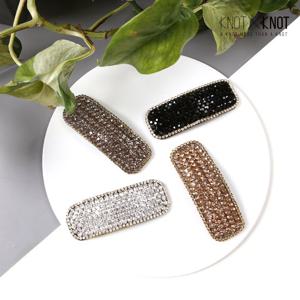 [KNOTXKNOT] 블링블링 올 크리스탈 스톤 사각 똑딱핀