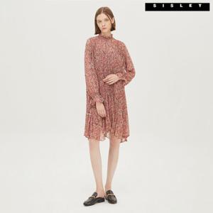 [시슬리]시슬리 플라워 패턴 플리츠 원피스 SAOP03141_BR