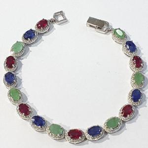 [블루케이] 루비 에메랄드 원석 팔찌 221205-12