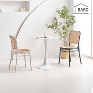 라로퍼니처 엘쉬 600 유광 원형 세라믹 티 테이블 식탁 세트 (식탁+의자2)