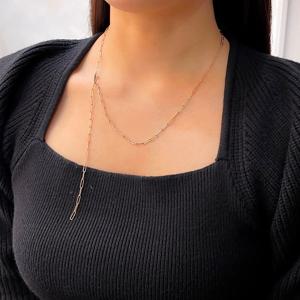 오팔하우스 14k 민자 클립 체인 롱 목걸이 OPPN0174