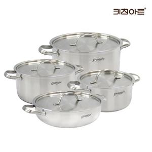 키친아트 그랑제 인덕션 통3중 304스텐 냄비세트 4종D 양18+20+24+전24