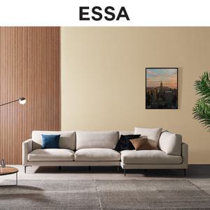 [GS단독특가][에싸] 리아드 4인 반카우치형 리브 패브릭 소파+등방석+헤드