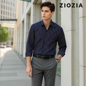 [지오지아] 소프트 터치 스트라이프 캐주얼 셔츠 I (ABB1WC1102)