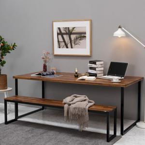 [에보니아 코나 멀바우 철제책상테이블 2000x700