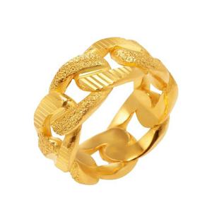 [한국금다이아몬드] 남자 순금 반지 컷팅 스지 라운드 체인 24K 18.75g