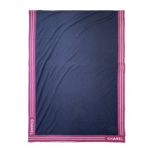 [엘러브] 새상품 샤넬 레터링 머플러 네이비/퍼플 3ET0040