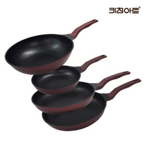 키친아트 금상첨화 티타늄코팅 인덕션 후라이팬세트 4종B 후24+28+32+웍30