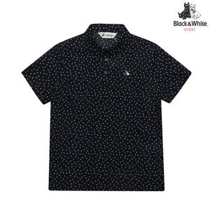 [블랙앤화이트] 여성 여름 잔하트 반팔 블라우스 6123LZUC_NAVY