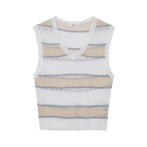 [잠뱅이] 여성) 칼라물 VEST_BM3WSW666-WH