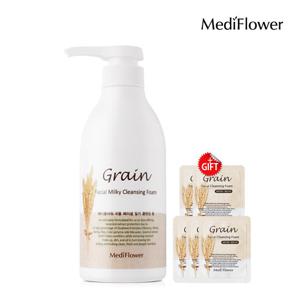 [메디플라워]대용량 곡물 페이셜 밀키 클렌징폼 500ml+파우치5매
