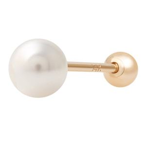 미니아트 14K 옐로골드 4mm 진주 기본 피어싱 금 귀걸이 GF154