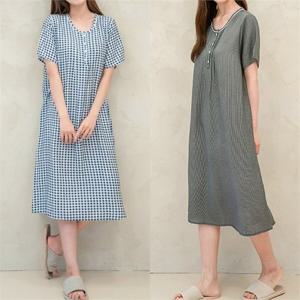 [강물처럼]빅사이즈사랑해요 J085L301 쿨링인견반팔원피스 BZ (9