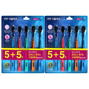 2080 칫솔 더블액션 일반모 5+5입 x2개