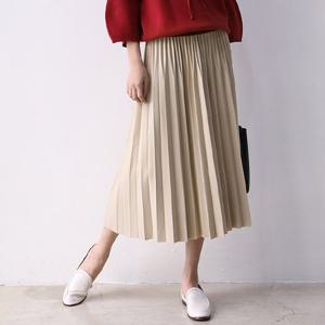 [유스타일팜]부담없이 편안한 간절기 스판 더블 플리츠 밴딩 스커트 3color SHSY48