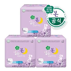 유기농본 입는 오버나이트 팬티형 생리대 대형 8개입 x 3팩