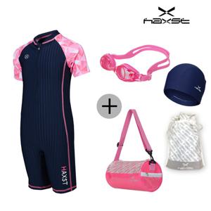 헤스트 여아동 반전신 반팔 실내수영복 5종세트 SSHTA-G10