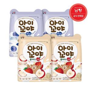 [남양유업]아이꼬야 아기과자 불가리스 요거트볼 사과 2개 + 블루베리 2개