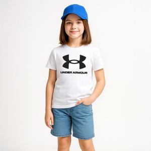 [언더아머]언더아머 UA 라이브 스포츠스타일 그래픽 G 여아 주니어 반팔티 화이트 1361182-100
