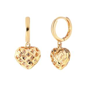 [비앤비골드] 14K 하트 큐빅 딸랑이 원터치 링 귀걸이 한쌍 SYE36412