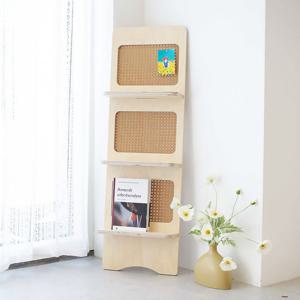 테뷰런 라탄 원목 북타워 인테리어 3단 스탠드 북선반 GO22419