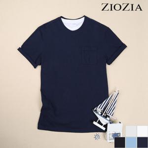 [지오지아] 베이직 포켓 반팔 라운드 티셔츠 (ABZ2TR1101)
