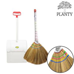 플렌티 꽃 롱 갈대비+자동쓰레받기 세트