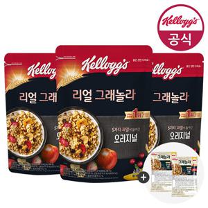 켈로그 오리지널 리얼 그래놀라 400g x 3개 + 미니시리얼 80g