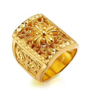 [한국금다이아몬드] 남자 순금 반지 사각 크롬 24K 37.5g 애끼 검지 중지