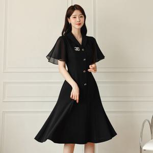 [시크라인] 카산드라 쉬폰 슬리브 원피스