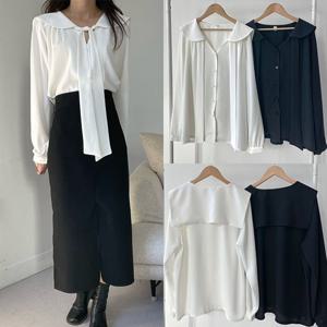 [강물처럼]위쉬몰 YP 세라넥타이블라우스(G473H302) 빅사이즈 (9