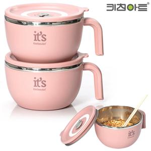 키친아트 손잡이 스텐 라면기 2P 그릇 컵라면용기 국수 시리얼볼