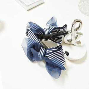 핸드메이드 유니크 여성 스트라이프 리본바나나핀 1p