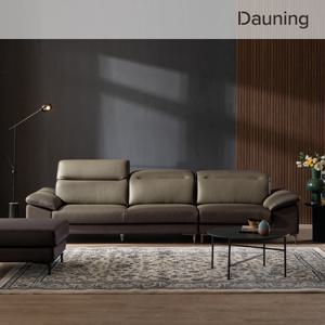 [가죽클리너 증정][다우닝] 아지오 4인 헤드레스트 천연가죽 소파+스툴