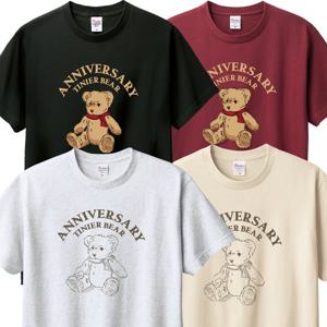 곰돌이 반팔티 루즈핏 면 라운드 반팔 티셔츠