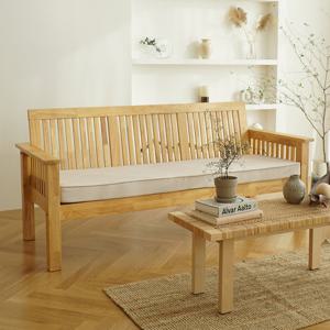 [모던로그] 퓨어레이크 3인 고무나무 원목소파/벤치소파