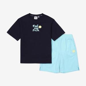 [휠라키즈][휠라키즈]스마일 그래픽 반팔&반바지 셋업 (FK2FSF22