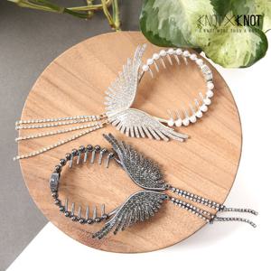 [KNOTXKNOT] 크리스탈 날개 드롭 올림머리 장식 클립_라지