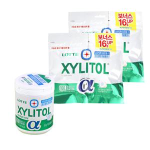 롯데제과 자일리톨 껌 알파 용기1개86g+리필2개102g
