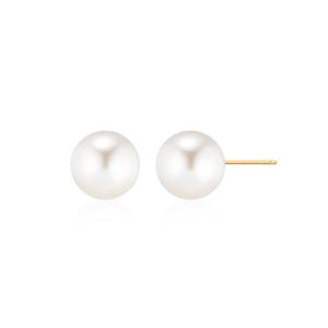 [비앤비골드] 당일발송 14K 6mm 화이트 진주 포인트 귀걸이 한쌍 WIE36432