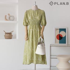 [한정/특가][플랜비] 웨이스트 밴딩 5부소매 원피스_P2303OP038B