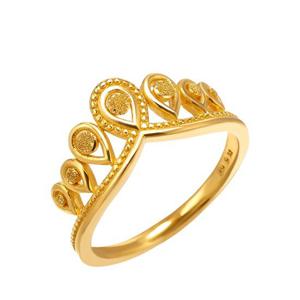 [한국금다이아몬드] 여자 순금 반지 티아라 왕관 물방울 24K 3.75g 애끼