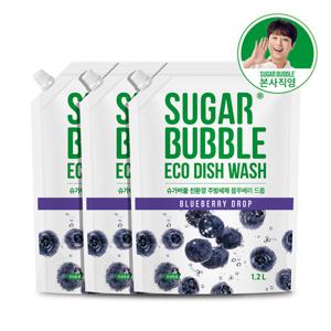 슈가버블 주방세제 블루베리드롭 리필1.2Lx3개
