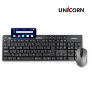 유니콘 BK-8000S 스마트폰/테블릿 거치형 무소음 무선키보드 마우스 세트
