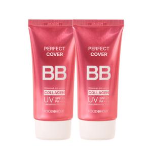 (2개)푸드어홀릭 퍼펙트 커버 콜라겐 비비크림 50ml SPF41 /자외선차단 톤업 결광 BB
