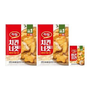 [하림]하림 치킨너겟 1kg 2봉+팝콘 180g 1봉