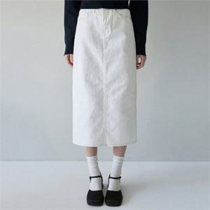 [얀13][얀써틴] H-LINE DENIM SKIRT_WHITE (9849866)
