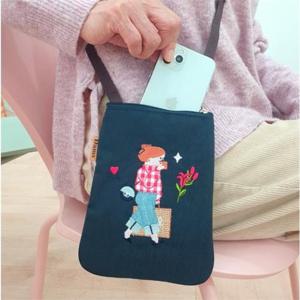 파리 코코 우먼 자수 4종 가벼운 핸드폰 여권 크로스