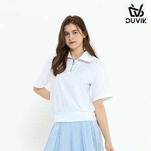 듀빅 여성 집업 와이드카라 반팔티셔츠 DD2WTS101WH